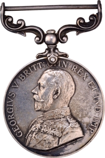 Brithsh Empire Army Long Service and Good Conduct Silver Medal of King George V.