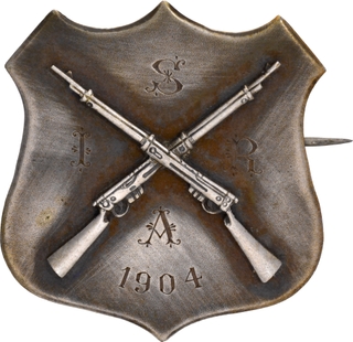 Silver  Shield Badge of SRAI Infantry of the year 1904. 