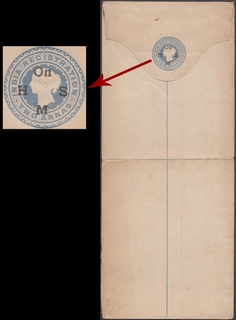 Mint Registered Letter Cover of 2 Annas with OVPT On H M S.