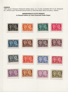 Extremely Rare Plate Proof 12V MNH Stamps of Queen Victoria Diamond Jubilee 1897 of Canada