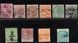 Stamps with Various Errors of Queen Victoria & King George V.