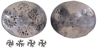 Kashi Janapada Silver Punch Marked Vimshatika Coin of Ramnagar Hoard type.