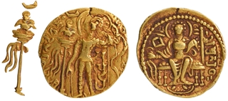 Archer type Gold Dinar Coin of Samudragupta of Guptas.