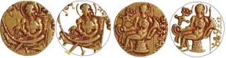 Samudragupta Gold Dinar Coin of Lyrist type of Guptas.