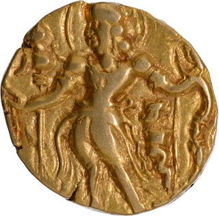 Rare Gold Dinar Coin of Chandragupta II of Guptas of Archer type.