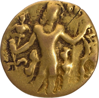 Gold Dinar Coin of Chandragupta II of Gupta Dynasty of Archer type with King Reverse Faced type.