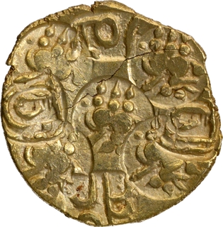 Punch Marked Gold Pagoda Coin of Jayasimha II of Chalukyas of Kalyana.