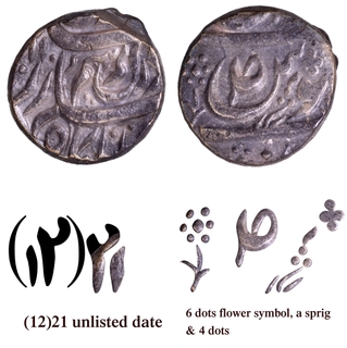 CIS-Patiala, Sahib Singh Sahrind Mint Silver Rupee of AH (12)21.