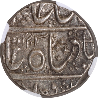 NGC graded as MS63 Top pop Condition Indore State, Ahilya bai Holkar Malharnagar Mint, Silver Rupee, AH 1203.