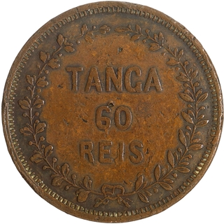 Indo-Portuguese, Colonial Coinage, Luiz I, Copper Tanga (60 Reis), 1871 AD.