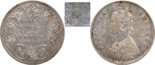 Silver Half Rupee Coin of Victoria Empress of Bombay Mint of 1899.