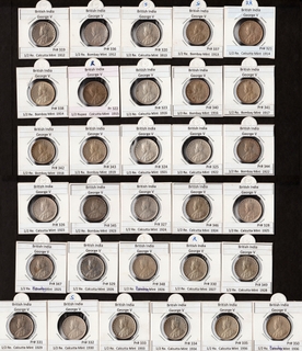 King George V Different Years Silver Half Rupee Thirty-One Coins Collection of Calcutta and Bombay Mint.