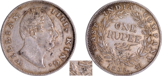 King William IIII of Silver One Rupee Coin of Calcutta Mint of 1835.