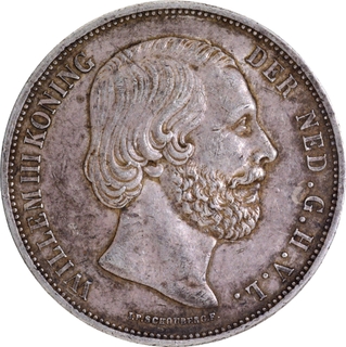 Very Rare Silver Two and Half Gulden Coin of Netherlands.