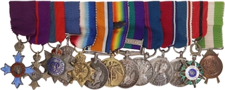 Group of Thirteen British War & Service Miniature Medals.