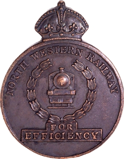 Bronze North-Western Railway Badge for Efficient Service of British Period.