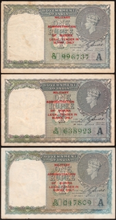 Burma One Rupee Banknotes Signed by C E Jones of King George VI of 1945.