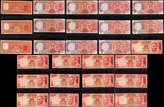 Rare Collection of Twenty Rupees 27 Notes of Republic India.