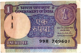 Republic India One Rupee Banknotes Bundle of 1991 Signed by M.S. Ahluwalia.