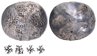 Scyphate shaped Punch Marked Silver Vimshatika Coin of Kashi Janapada.