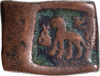 Taxila Region Square Copper Coin of Post Mauryas.