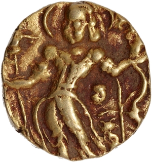 Archer type Gold Dinar Coin of Chandragupta II of Gupta Dynasty.