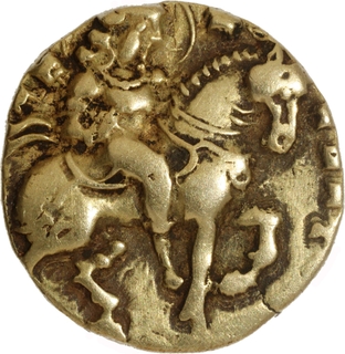 Horseman type Kumaragupta I  Gold Dinar Coin of Gupta Dynasty.