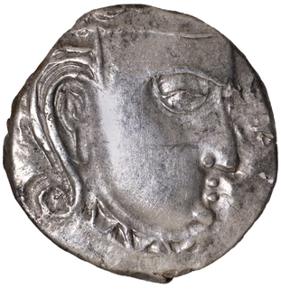 Skandagupta Silver Drachma Coin of Guptas of Madhyadesha type.