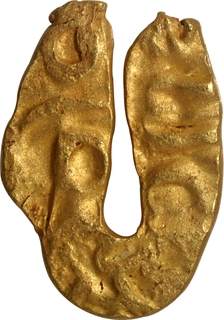 Very Rare Gold Fanam U Shaped Coin of Shilaharas of Kolhapur.