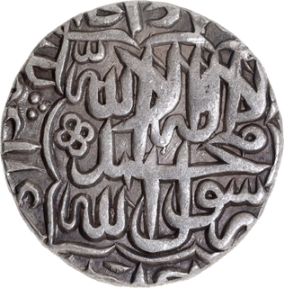  Agra Dar ul khilafa Mint Silver Rupee AH 985 Coin of Akbar.