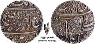 Scarce Sikh Empire, Ranjit Singh Silver Rupee Coin of  Sri Amritsar Mint with Dagger Mark.