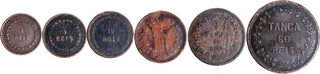 Very Rare Copper Set Coins of Colonial Coinage of Indo Portuguese of 1871.