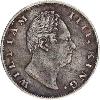 Very Rare Unlisted Type of 1835 Silver One Rupee Coin of King William IIII of Calcutta Mint.