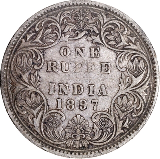 Very Rare 1897 Silver One Rupee Coin of Victoria Empress of Bombay Mint.