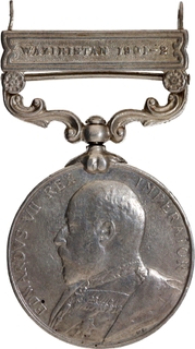 Silver India Medal of King Edward VII with Waziristan clasp.