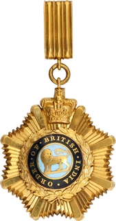 Gold and enameled Medal of Order of British India of of 1939. 