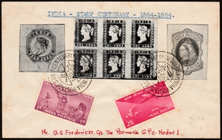 Private Cover commemorating India Stamp Centenary with pictorial cancellation made by a Stamps enthusiast