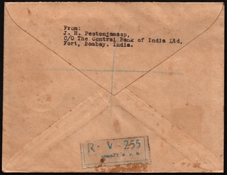 Rare Registered Airmail and First Flight Cover of 1948 of Air India International with Pictorial Cancellation