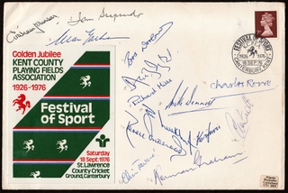 Very Rare Beautiful Autographed Cover of England Cricket Team of 1976