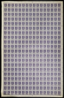 Sheet of 320 Stamps of King George VI 1943 of British India.