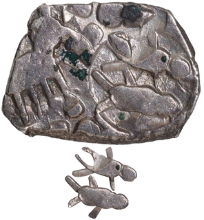 Punch Marked Silver Half Karshapana Coin of Vidarbha Janapada.