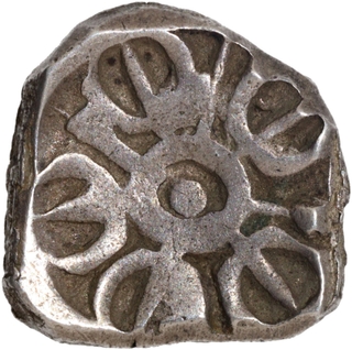 Punch Marked Silver Two Shaha Coin of Kamboja Janapada.