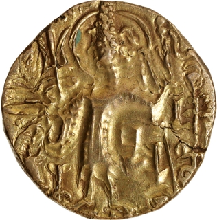 Gold Dinar Coin of Kipanada of Later Kushan Dynasty.