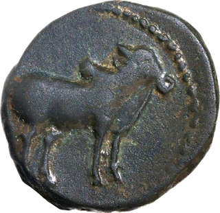 Copper Coin of Pallavas of Kanchi of Karur Region of Vessel type.