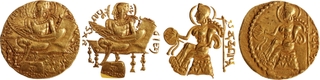 Lyrist type Gold Dinar Coin of Samudragupta of Gupta Dynasty.