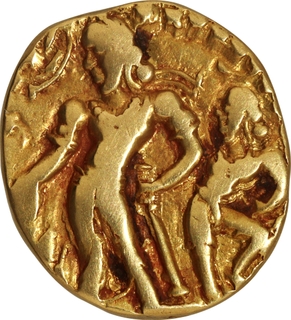 Chhatra type Gold Dinar Coin of Chandragupta II of Gupta Dynasty.