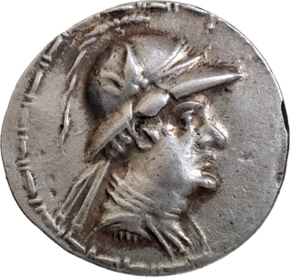 Silver Tetradrachma Coin of Eucratides I of Indo Greeks.