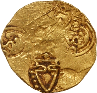 Punch Marked Gold Gadyana Coin of Jayasimha II of Chalukyas of Kalyana.