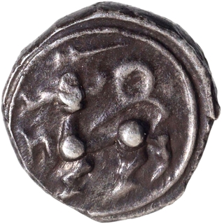 Silver Ten Rattis Coin of Vijayanagara Empire of Bhatkal Region.