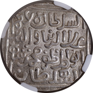 Rare Graded & Slabbed by NGC as MS62 Delhi Sultanate Ala ud din Muhammad Khilji SIlver Tanka Coin of Hadrat Delhi Mint.